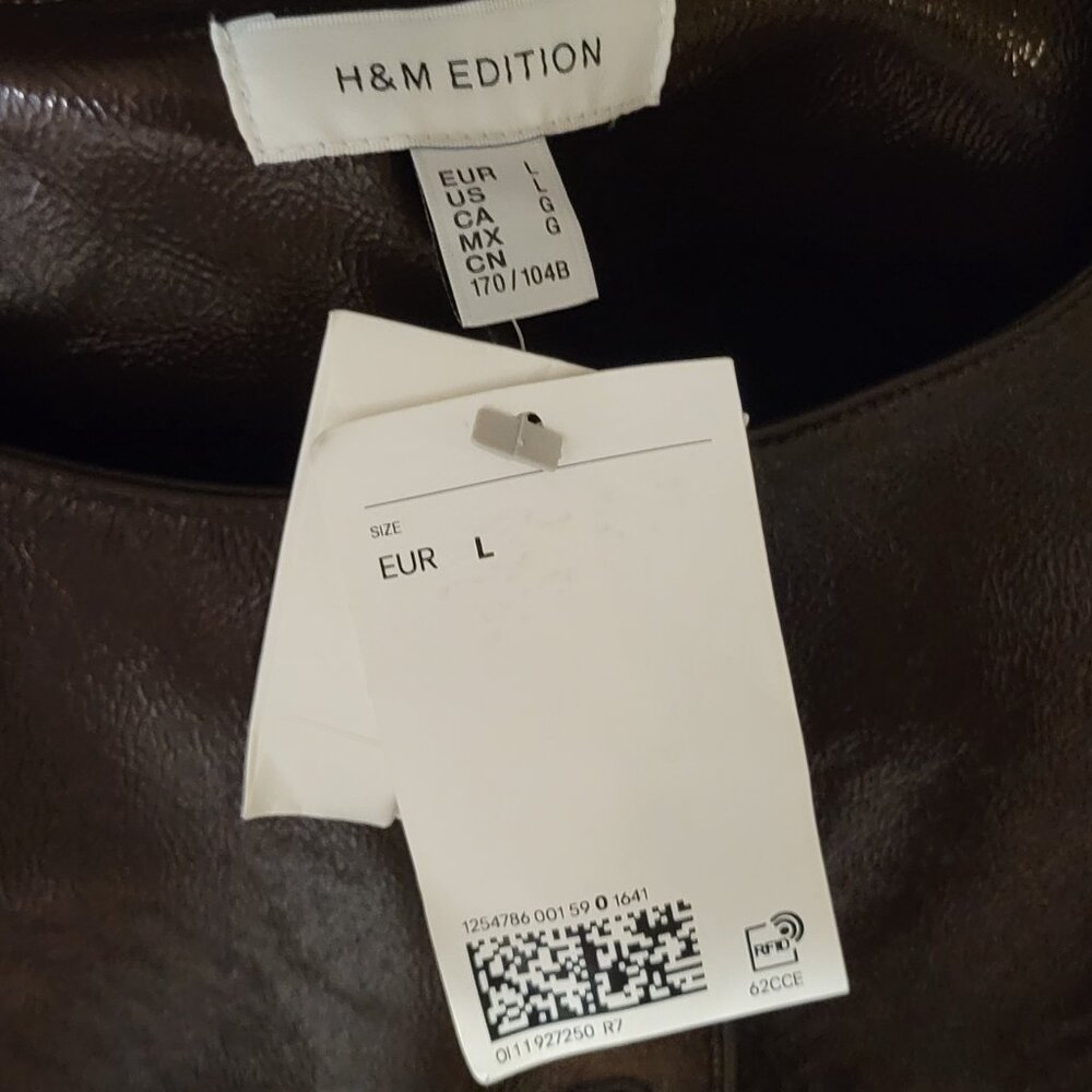 NEW! H&M burgundy coated-button faux leather jacket